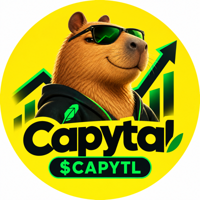 Capytal capybara wearing green chart sunglasses